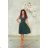 Women's Long Elegant Dress with Wide Straps (SL) FRENCH FASHION FMPEL23VELVET dark green 40