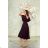 Women's Long Elegant Dress with Wide Straps (SL) FRENCH FASHION FMPEL23VELVET black 34