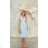 Women's Long Elegant Dress with Wide Straps (SL) FRENCH FASHION FMPEL23VELVET Light blue 36