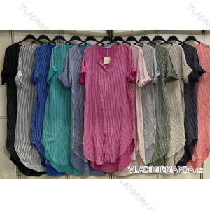 Shirt 3/4 sleeve ladies strip (4XL/5XL ONE SIZE) ITALSKÁ MÓDA IM422026