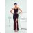 Women's Long Elegant Dress with Wide Straps (SL) FRENCH FASHION FMPEL23VELVET black 34