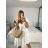 Women's Long Sleeve Hoodie Dress (S / M ONE SIZE) ITALIAN FASHION IMWA216095 -   white -   M / L