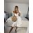 Women's Long Sleeve Hoodie Dress (S / M ONE SIZE) ITALIAN FASHION IMWA216095 -   white -   M / L