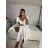 Women's Long Sleeve Hoodie Dress (S / M ONE SIZE) ITALIAN FASHION IMWA216095 -   white -   M / L
