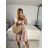 Women's Long Sleeve Hoodie Dress (S / M ONE SIZE) ITALIAN FASHION IMWA216095 -   white -   M / L