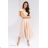 Women's Long Elegant Dress with Wide Straps (SL) FRENCH FASHION FMPEL23VELVET beige 40
