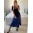 Women's Long Chiffon Short Sleeve Dress (S/M ONE SIZE) ITALIAN FASHION IMWGS231048 -   turquoise -   56/58