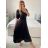 Dress with 3/4-sleeve ladies pocket (uni sl) ITALIAN Fashion IMWD20529 -   black -   S / M