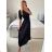 Dress with 3/4-sleeve ladies pocket (uni sl) ITALIAN Fashion IMWD20529 -   black -   S / M
