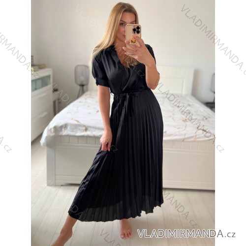 Dress with 3/4-sleeve ladies pocket (uni sl) ITALIAN Fashion IMWD20529 -   black -   S / M