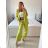 Šaty elegantní košilové dlouhý rukáv dámské (S/M ONE SIZE) ITALSKÁ MÓDA IMWY21734 -   zelená limetková -   S / M