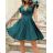 Women's Elegant Short Sleeve Party Dress (S/M ONE SIZE) ITALIAN FASHION IMHMS24259