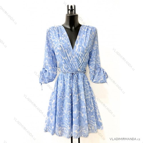Women's Long Sleeve Summer Dress (S/M ONE SIZE) ITALIAN FASHION IMPES238990 Light blue