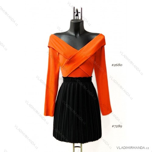 Women's Long Sleeve Summer Dress (S/M ONE SIZE) ITALIAN FASHION IMPES238990 oranžová 