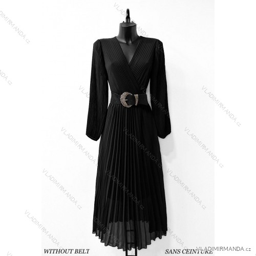 Women's Long Sleeve Summer Dress (S/M ONE SIZE) ITALIAN FASHION IMPES238990 black 