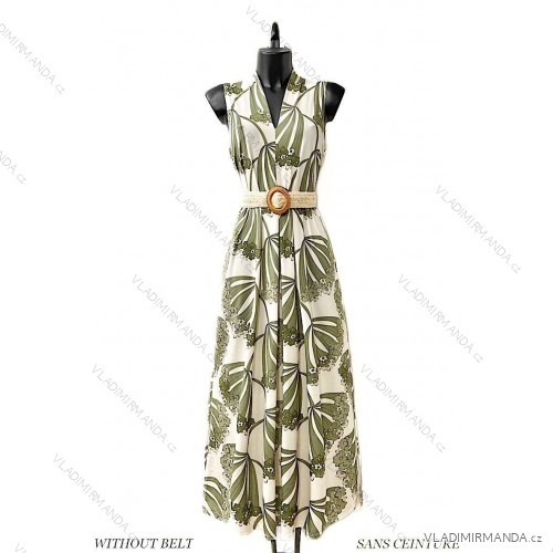 Women's Long Sleeve Summer Dress (S/M ONE SIZE) ITALIAN FASHION IMPES238990 zelená khaki 