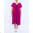 Women's Cotton Short Sleeve Summer Dress (S / M / L / XL ONE SIZE) ITALIAN FASHION IMD22472 60/62 růžová fuchsiová