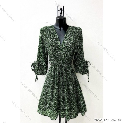 Women's Long Sleeve Summer Dress (S/M ONE SIZE) ITALIAN FASHION IMPES238990 Green