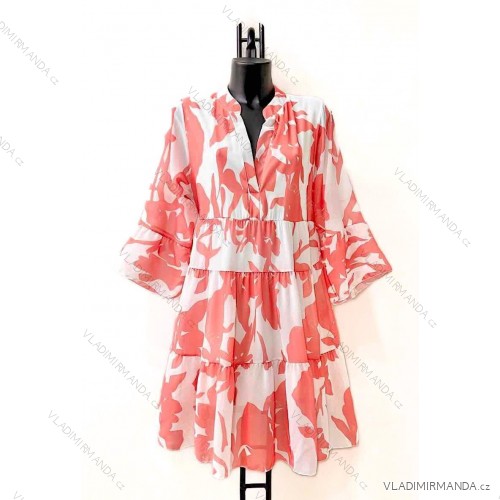 Women's Oversize Long Sleeve Summer Dress (S/M ONE SIZE) ITALIAN FASHION IMPES239554-1 růžová lososová 