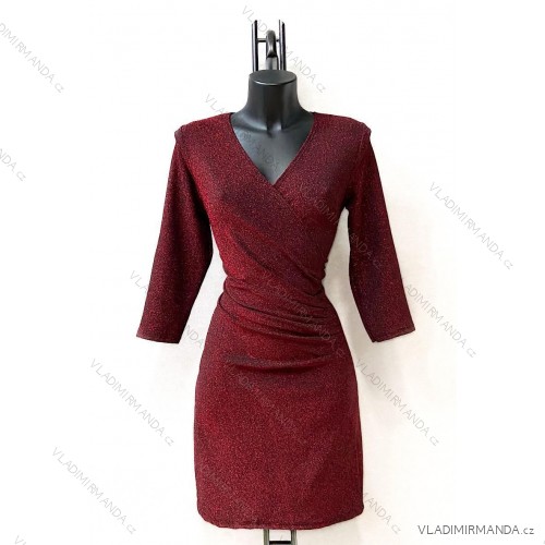 Women's Long Sleeve Summer Dress (S/M ONE SIZE) ITALIAN FASHION IMPES238990 red 