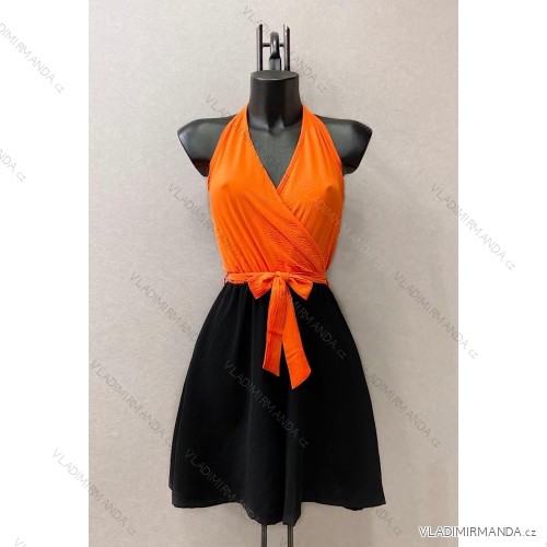 Women's Long Sleeve Summer Dress (S/M ONE SIZE) ITALIAN FASHION IMPES238990 oranžová neon 