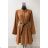 Women's Long Sleeve Summer Dress (S/M ONE SIZE) ITALIAN FASHION IMPES238990 růžová lososová 