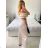 Women's T-Shirt Short Sleeve (S / M / L ONE SIZE) ITALIAN FASHION IMWC222158 beige S / M