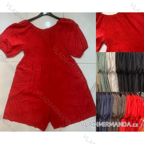 Long Jumpsuit with Pendant 3/4 Long Sleeve Women's Plus Size (50-58) ITALIAN FASHION IMWEC24016