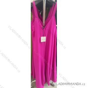 Satin Women's Long Summer Strapless Dress (S / M / L ONE SIZE) ITALIAN FASHION IMM22694