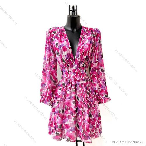 Women's Long Chiffon Short Sleeve Dress (S/M ONE SIZE) ITALIAN FASHION IMWGS231048