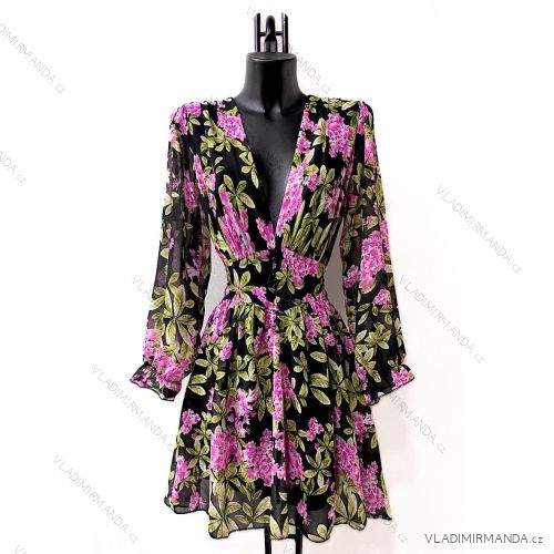 Women's Long Chiffon Short Sleeve Dress (S/M ONE SIZE) ITALIAN FASHION IMWGS231048