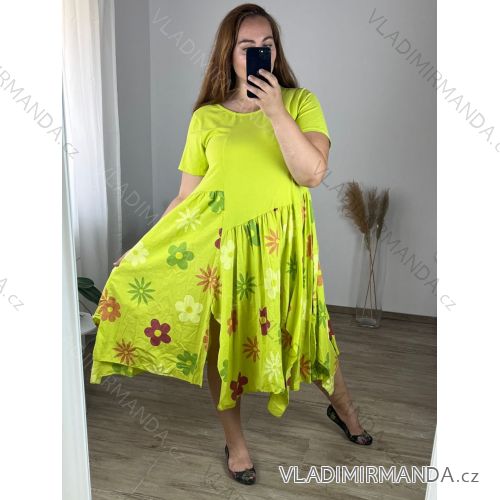 Women's Long Chiffon Short Sleeve Dress (S/M ONE SIZE) ITALIAN FASHION IMWGS231048