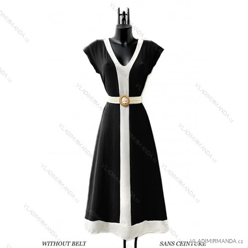 Women's Long Sleeve Summer Dress (S/M ONE SIZE) ITALIAN FASHION IMPES238990 black S / M