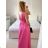Women's Strapless Long Party Dress (S/M ONE SIZE) ITALIAN FASHION IMPSH245192 red S / M