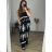 Long Jumpsuit with Pendant 3/4 Long Sleeve Women's Plus Size (50-58) ITALIAN FASHION IMWEC24016