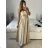 Women's Long Chiffon Short Sleeve Dress (S/M ONE SIZE) ITALIAN FASHION IMWGM23456 S / M Light blue