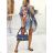 Women's Long Chiffon Short Sleeve Dress (S/M ONE SIZE) ITALIAN FASHION IMWGS231048