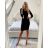 Women's Elegant Long Sleeve Dress (S/M ONE SIZE) ITALIAN FASHION IMM23M6062 black M