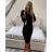 Women's Elegant Long Sleeve Dress (S/M ONE SIZE) ITALIAN FASHION IMM23M6062 black M