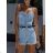 Women's short denim jumpsuit (S/M ONE SIZE) ITALIAN FASHION IMM24M8759