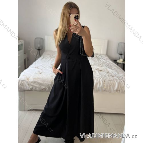 Women's Long Chiffon Short Sleeve Dress (S/M ONE SIZE) ITALIAN FASHION IMWGS231048