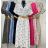 Long Summer Dress with Belt Muslin Short Sleeve Women's Plus Size (48/50 ONE SIZE) ITALIAN FASHION IM424428