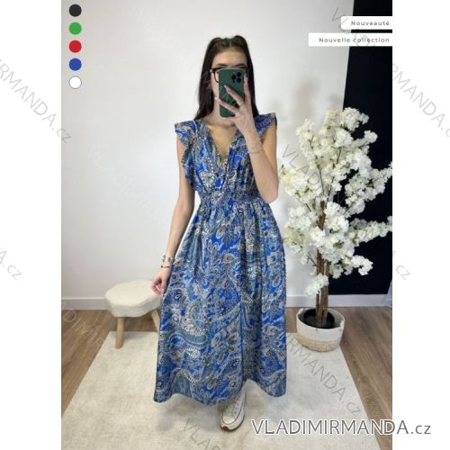 Women's Long Chiffon Short Sleeve Dress (S/M ONE SIZE) ITALIAN FASHION IMWGS231048