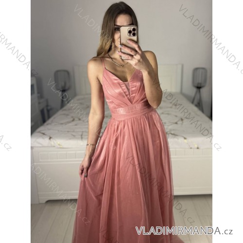 Women's Strapless Long Party Dress (S/M ONE SIZE) ITALIAN FASHION IMPSH2360055 -   růžová starorůžová -   S / M