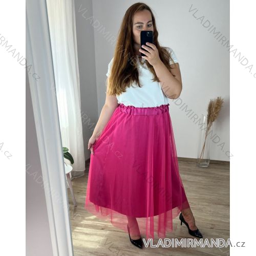 Women's Warm Long Sleeve Dress (L / XL ONE SIZE) ITALIAN FASHION IM421MIA 48/50 dark pink