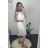 Women's Long Chiffon Short Sleeve Dress (S/M ONE SIZE) ITALIAN FASHION IMWGS231048 růžová středně S / M