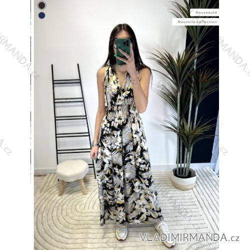 Women's Long Chiffon Short Sleeve Dress (S/M ONE SIZE) ITALIAN FASHION IMWGS231048