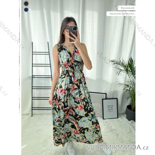 Women's Long Chiffon Short Sleeve Dress (S/M ONE SIZE) ITALIAN FASHION IMWGS231048