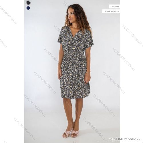 Women's Long Chiffon Short Sleeve Dress (S/M ONE SIZE) ITALIAN FASHION IMWGS231048