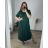 Women's Long Maxi Summer Casual Short Sleeve Dress (52/54/56 ONE SIZE) ITALIAN FASHION IMD24213 -   modrá petrolejová -   56/58